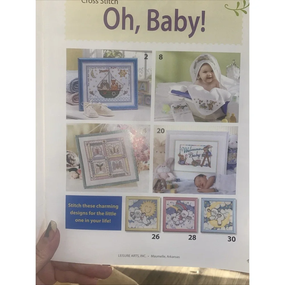 Leisure Arts Oh Baby Counted Cross Stitch Pattern Book Herrschners Nursery Decor